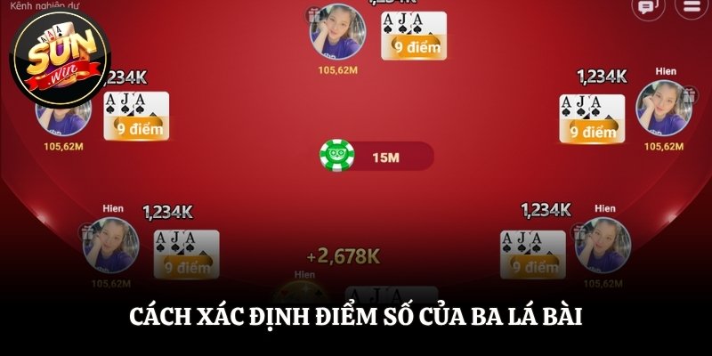Cách xác định điểm số của ba lá bài