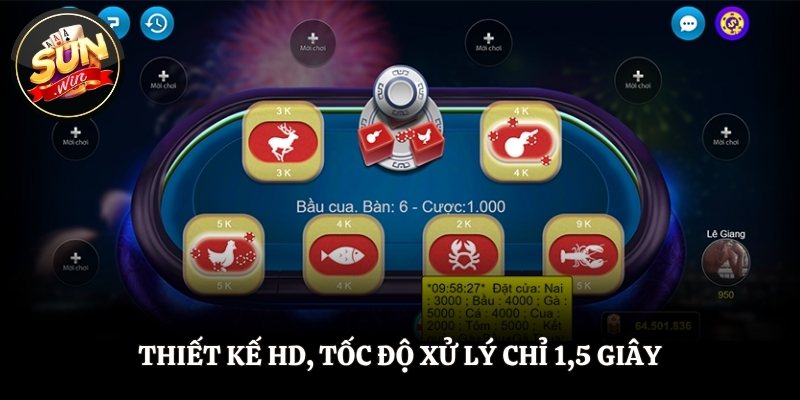 Bầu Cua SUNWIN - Xúc Xắc Online Chuẩn 3d, Tốc Độ Cực Mượt Thiết kế HD, tốc độ xử lý chỉ 1 giây